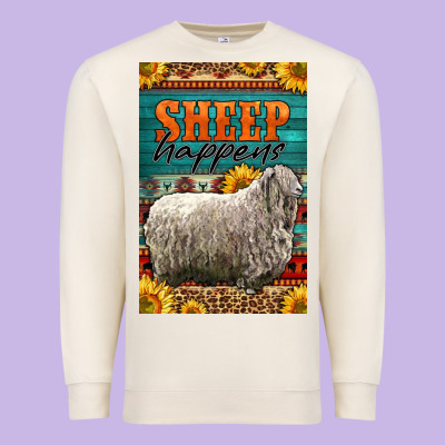 Western Sheep Happens Sunflowers Premium Sweatshirt Designed By Lillyallendesigns