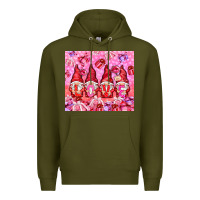 Army Green love gnomies with gift boxes Premium Hoodie - NancyCooperArtShop