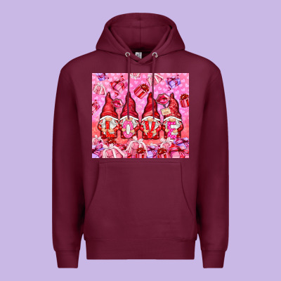 Love Gnomies With Gift Boxes Premium Hoodie Designed By Nancycooperartshop