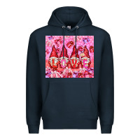 Navy love gnomies with gift boxes Premium Hoodie - NancyCooperArtShop