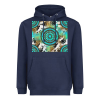 Navy gemstone leopard cowhide Heavyweight Hoodie - NancyCooperArtShop