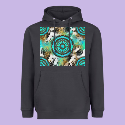 Gemstone Leopard Cowhide Heavyweight Hoodie Designed By Nancycooperartshop