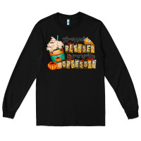Black stressed blessed pumpkin obsessed Long Sleeve Tee - CowhideDigitalArt