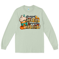 Matcha stressed blessed pumpkin obsessed Long Sleeve Tee - CowhideDigitalArt