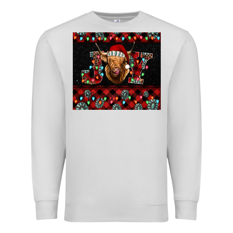 Highland Cow Joy Christmas Premium Sweatshirt by BarkalooDesign | Teevron