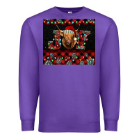 Purple highland cow joy Christmas Premium Sweatshirt - BarkalooDesign