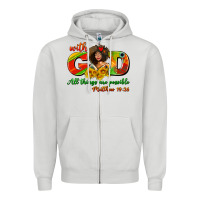 Dove Grey with god all things are possible juneteenth Zipper Hoodie - AdoDesignShop