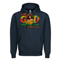 Navy with god all things are possible juneteenth Zipper Hoodie - AdoDesignShop