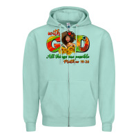 Seafoam with god all things are possible juneteenth Zipper Hoodie - AdoDesignShop