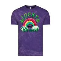 Cloud Purple Lucky and blessed rainbow Vintage Tee - RanaPortraitStore