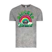 Cloud Rock Lucky and blessed rainbow Vintage Tee - RanaPortraitStore