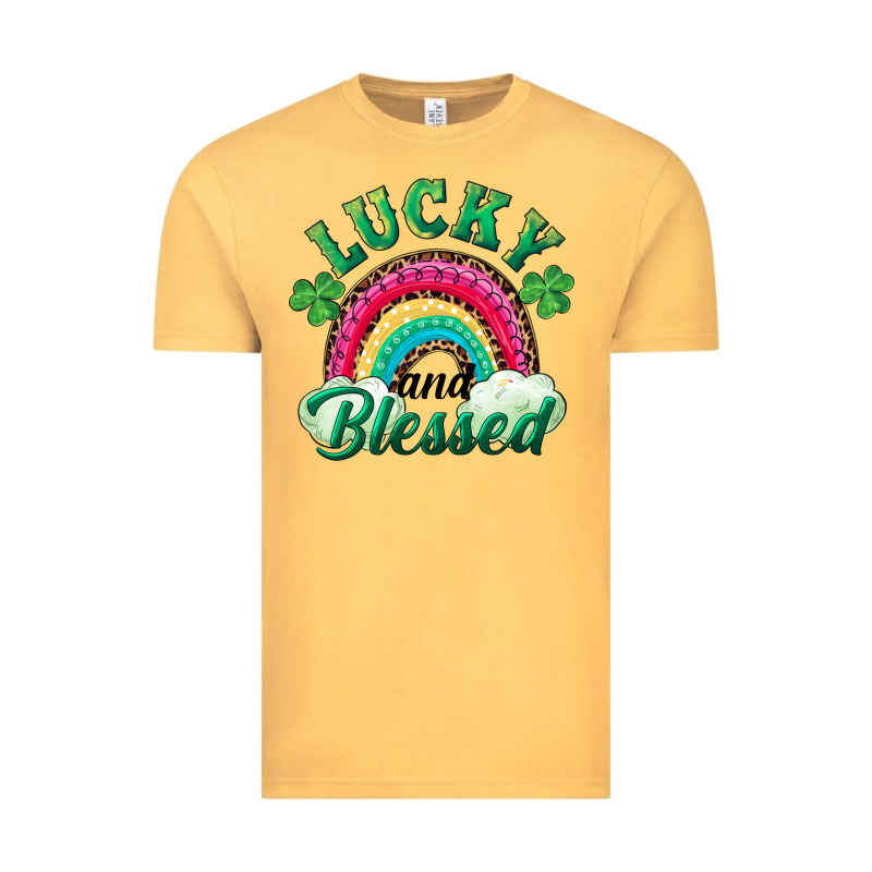 Lucky And Blessed Rainbow Vintage Tee by RanaPortraitStore | Teevron