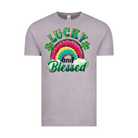 Vintage Zinc Lucky and blessed rainbow Vintage Tee - RanaPortraitStore