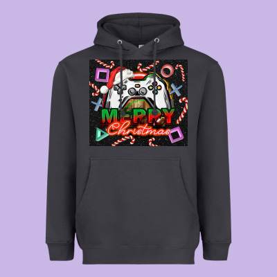 Gamer Merry Christmas Heavyweight Hoodie Designed By Nancycooperartshop