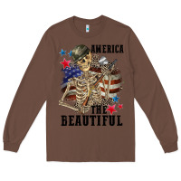 Chestnut America the beautiful 4th of july Long Sleeve Tee - CowGirlArtShop