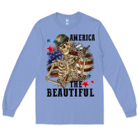 Colony Blue America the beautiful 4th of july Long Sleeve Tee - CowGirlArtShop
