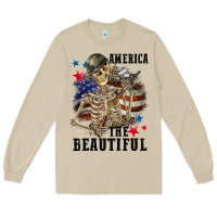 Mushroom America the beautiful 4th of july Long Sleeve Tee - CowGirlArtShop
