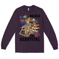 Plum America the beautiful 4th of july Long Sleeve Tee - CowGirlArtShop