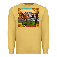 Antique Gold Western Ranch Horses Premium Sweatshirt - LillyAllenDesigns