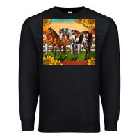 Black Western Ranch Horses Premium Sweatshirt - LillyAllenDesigns