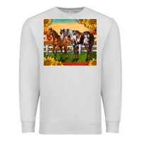 Dove Grey Western Ranch Horses Premium Sweatshirt - LillyAllenDesigns