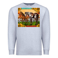 Heather Grey Western Ranch Horses Premium Sweatshirt - LillyAllenDesigns