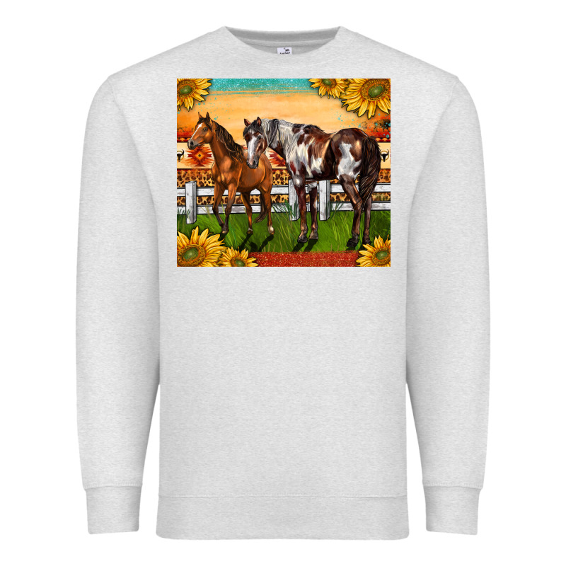 Western Ranch Horses Premium Sweatshirt by LillyAllenDesigns | Teevron