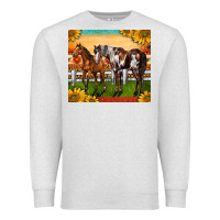 Oatmeal Heather Western Ranch Horses Premium Sweatshirt - LillyAllenDesigns