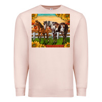 Pale Pink Western Ranch Horses Premium Sweatshirt - LillyAllenDesigns