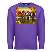Purple Western Ranch Horses Premium Sweatshirt - LillyAllenDesigns