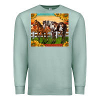 Seafoam Western Ranch Horses Premium Sweatshirt - LillyAllenDesigns