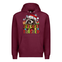 Burgundy lets get trashed with raccoon Premium Hoodie - MaliasSmallBusiness