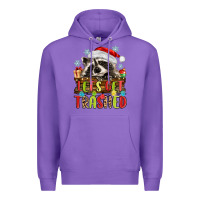 Purple lets get trashed with raccoon Premium Hoodie - MaliasSmallBusiness