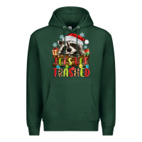 Sports Green lets get trashed with raccoon Premium Hoodie - MaliasSmallBusiness