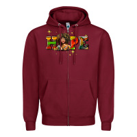 Burgundy hope juneteenth Zipper Hoodie - AdoDesignShop