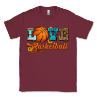 Burgundy love basketball Classic Tee - HRA Design Shop