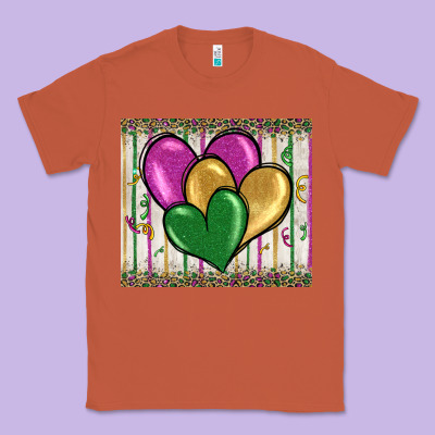 Mardi Gras Heart Classic Tee Designed By Barkaloodesign