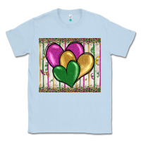 Dusty Blue mardi gras heart Classic Tee - BarkalooDesign