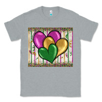 Heather Grey mardi gras heart Classic Tee - BarkalooDesign