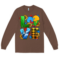 Chestnut love with heart sunflower Long Sleeve Tee - AdoDesignShop