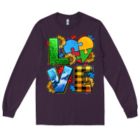 Plum love with heart sunflower Long Sleeve Tee - AdoDesignShop