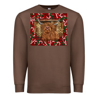 Chestnut Christmas highland cow with candy canes Premium Sweatshirt - BarkalooDesign