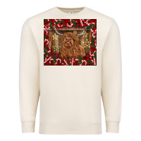 Sandshell Christmas highland cow with candy canes Premium Sweatshirt - BarkalooDesign