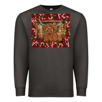 Smoke Christmas highland cow with candy canes Premium Sweatshirt - BarkalooDesign