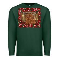 Sports Green Christmas highland cow with candy canes Premium Sweatshirt - BarkalooDesign