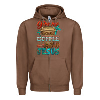 Chestnut give me coffee and jesus Zipper Hoodie - BundleAndBundleShop