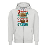 Dove Grey give me coffee and jesus Zipper Hoodie - BundleAndBundleShop