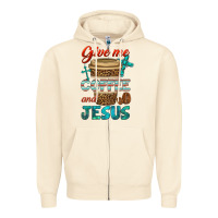 Sandshell give me coffee and jesus Zipper Hoodie - BundleAndBundleShop