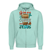 Seafoam give me coffee and jesus Zipper Hoodie - BundleAndBundleShop