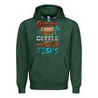 Sports Green give me coffee and jesus Zipper Hoodie - BundleAndBundleShop